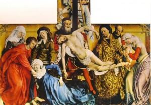 Deposizione dalla croce, anno 1440, cm. 220 x 262, Prado, Madrid.